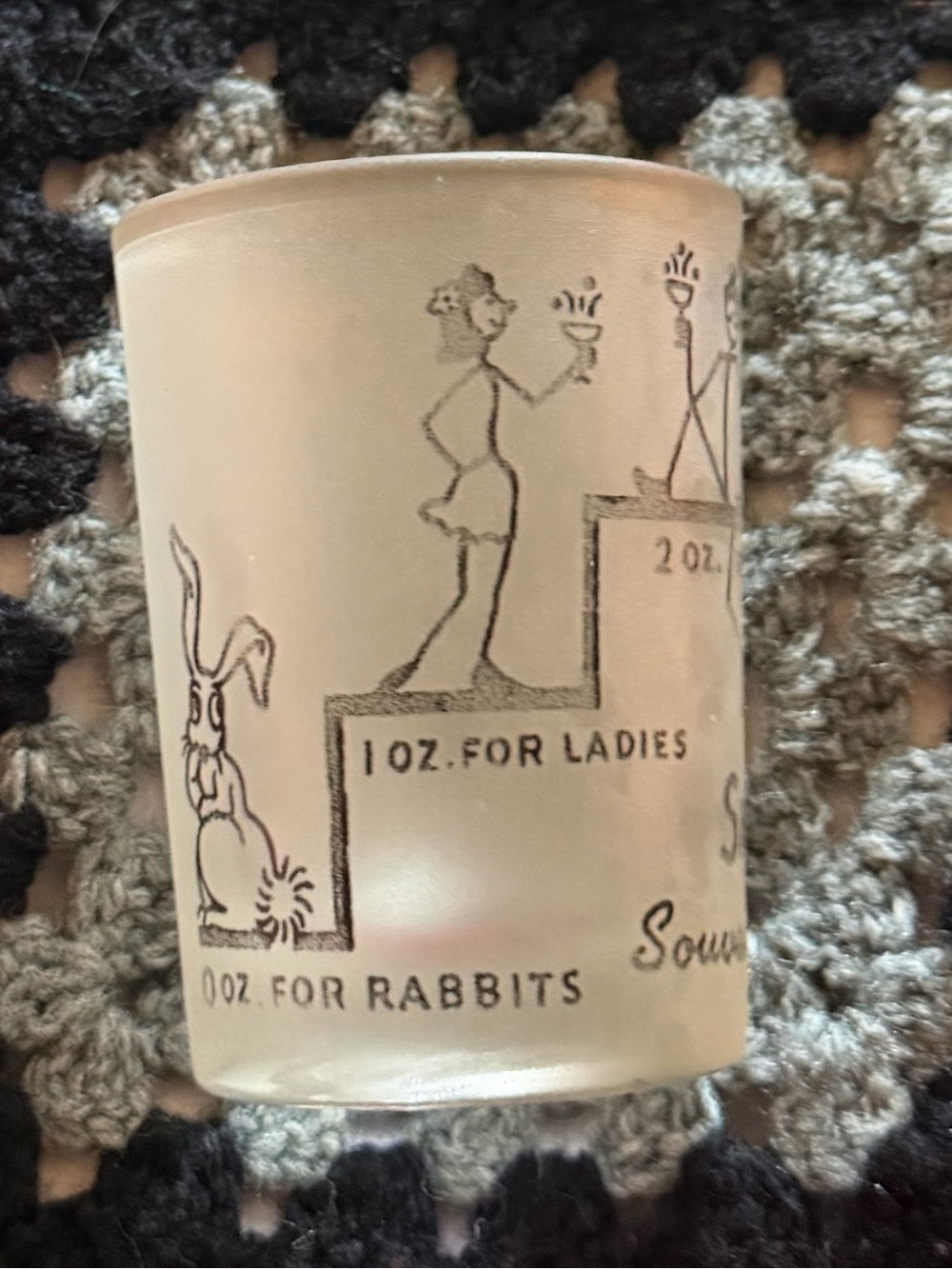 Say When! VTG 90s Funny 4oz. Large Frosted Shot Glass Souvenir from Canada 🇨🇦